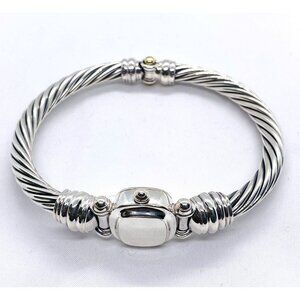 David Yurman Hinge Watch Case Bangle Bracelet 925 585 14k 8.5"